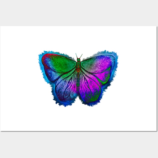 Colorful Rainbow Butterfly Wall Art by Atomus